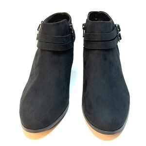 Style & Co Women's Willaa Belt Block Heel Booties Black Beauty Size 8.5M NWT/BOX